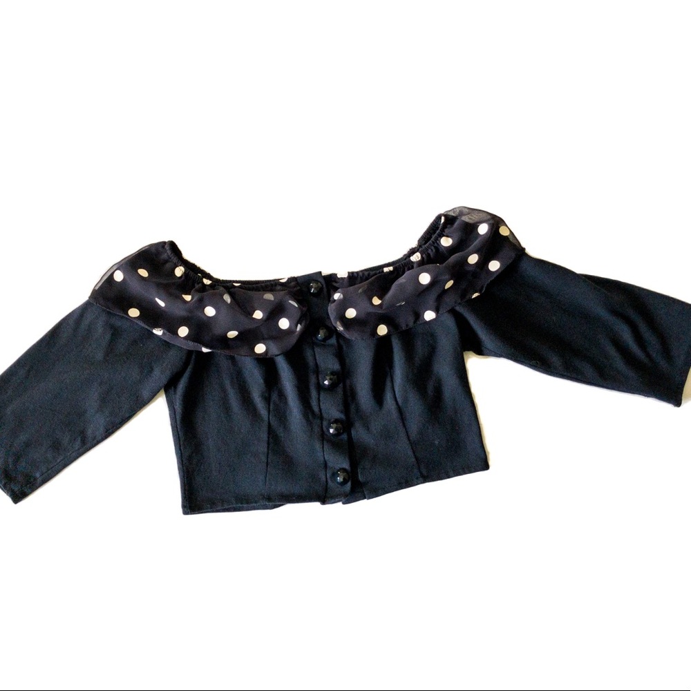 80s off the shoulder crop top